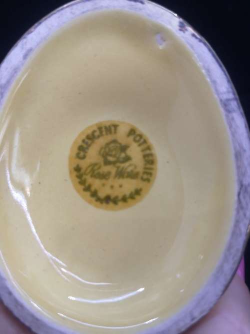 Vintage Crescent potteries Rose ware vase