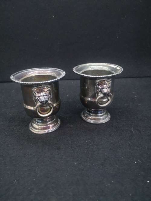 Pair of Vintage toothpick holders - Viners of Sheffield England - silver plated