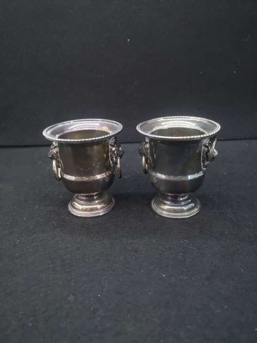 Pair of Vintage toothpick holders - Viners of Sheffield England - silver plated