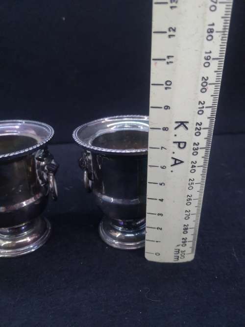 Pair of Vintage toothpick holders - Viners of Sheffield England - silver plated