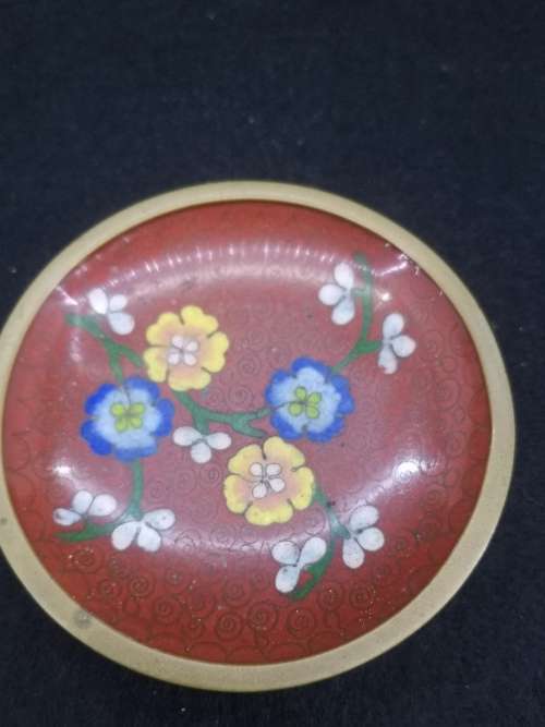 Set of 4 small  Cloisonné plates - note condition