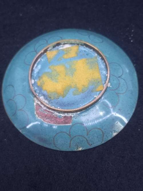 Set of 4 small  Cloisonné plates - note condition