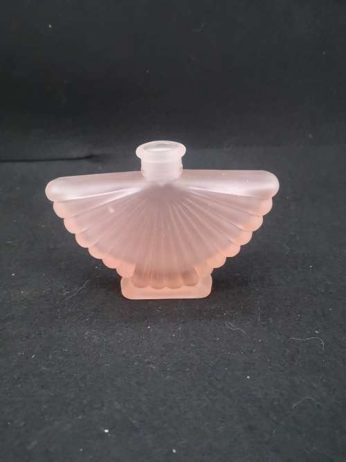 Vintage matt pink glass bottle