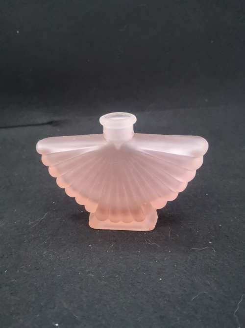 Vintage matt pink glass bottle