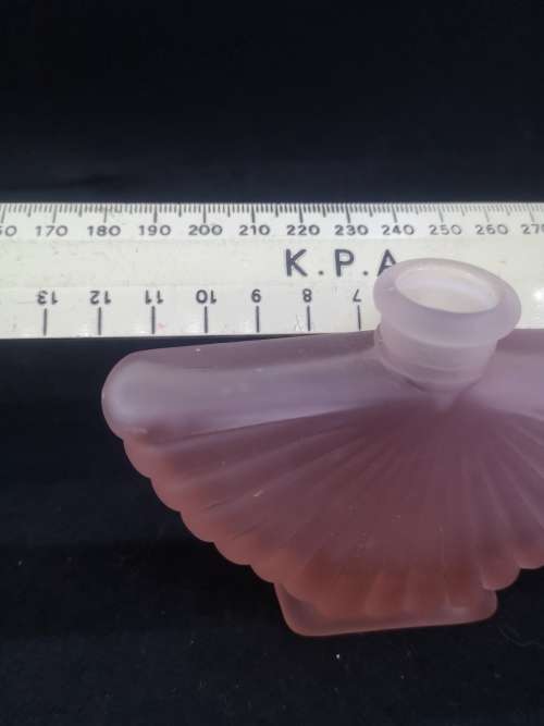 Vintage matt pink glass bottle