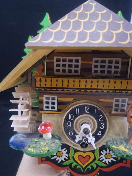 STUNNING GEBRUNDER KUNER GERMAN  CUCKOO CLOCK not tested - no key - one tree top has damage