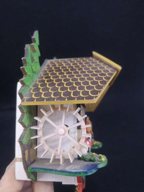 STUNNING GEBRUNDER KUNER GERMAN  CUCKOO CLOCK not tested - no key - one tree top has damage