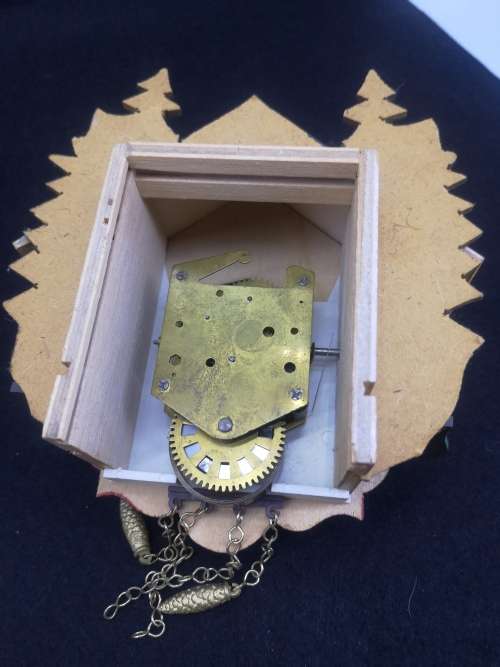 STUNNING GEBRUNDER KUNER GERMAN  CUCKOO CLOCK not tested - no key - one tree top has damage
