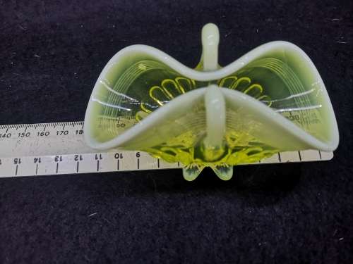 Vaseline glass - uranium glass basket