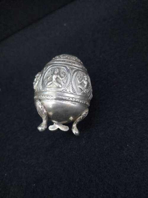 Detailed small cellar - too fine for salt  50% silver I was told - no markings - non magnetic