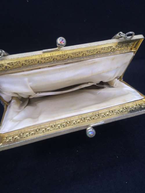 Fresh water pearls and vintage beaded handbag