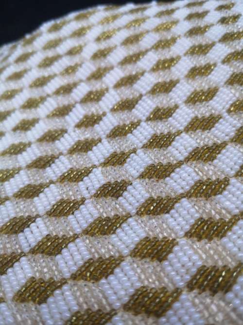 Fresh water pearls and vintage beaded handbag