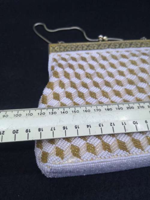 Fresh water pearls and vintage beaded handbag