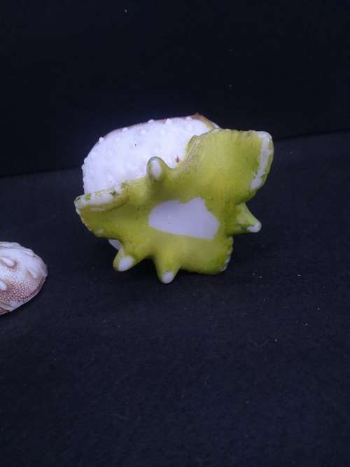 Vallerysthal Milk Glass Box Strawberry w Snail Painted France Antique