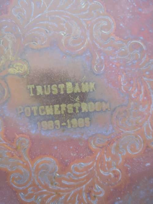 Old tray - copper shining through - Trust bank Potchefstroom