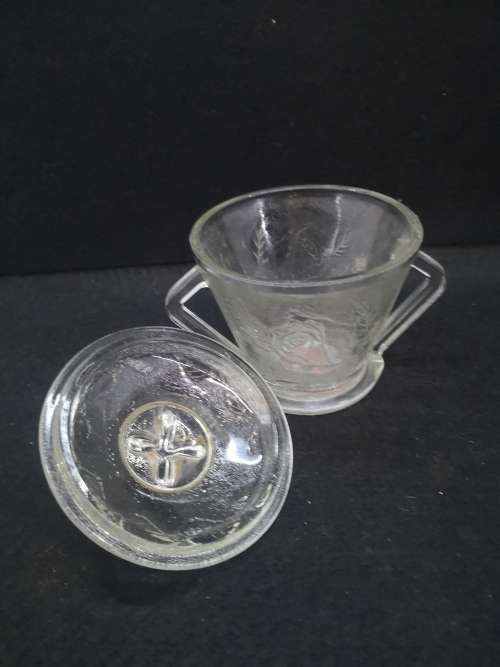 Pressed Glass sugar pot