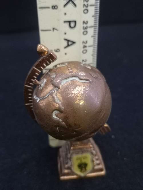 Vintage Stilbaai world globe - copper