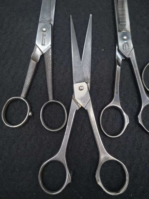 Vintage Carl Monkhouse, Henckels, Solingen-Weyer, Grah& Plumacher, Gotta 65 Barber Scissors
