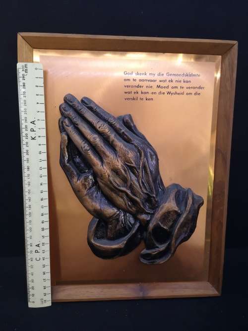 Vintage copper praying hands