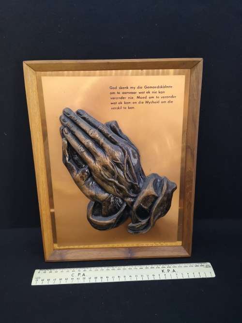 Vintage copper praying hands