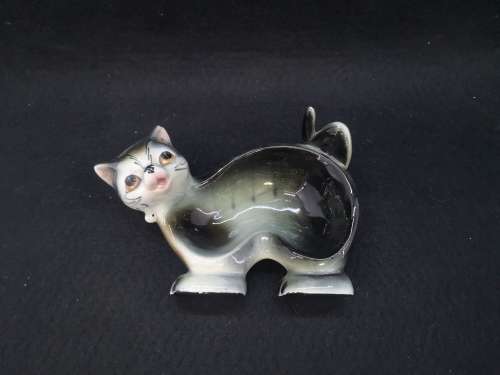 Vintage unique ceramic cat bowl/ashtray
