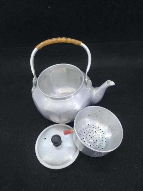 Vintage aluminum tea infuser teapot