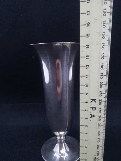 Silver fluted vase