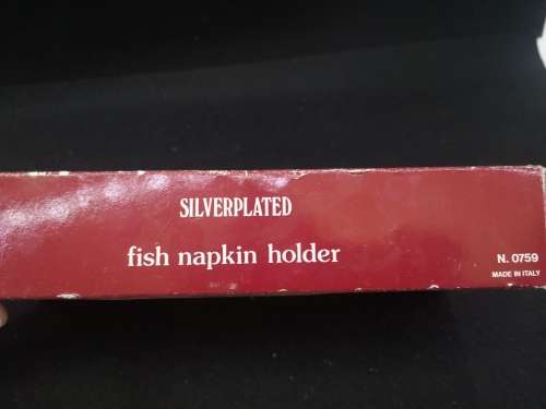 Unopened silver plated fish napkin holder - Elweco Italy