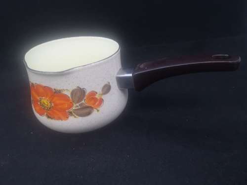 Vintage ShowPans Sanko Ware Small Poppy print Enamel Pot Japan