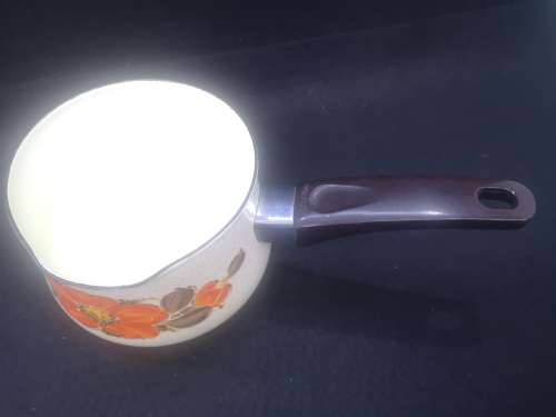 Vintage ShowPans Sanko Ware Small Poppy print Enamel Pot Japan