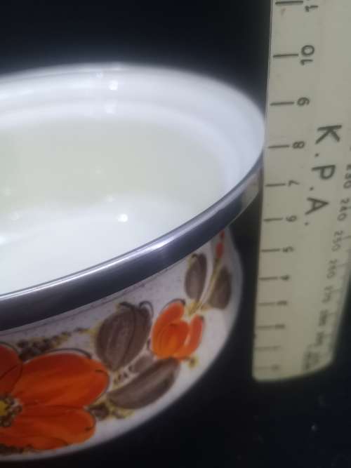 Vintage ShowPans Sanko Ware Small Poppy print Enamel Pot Japan