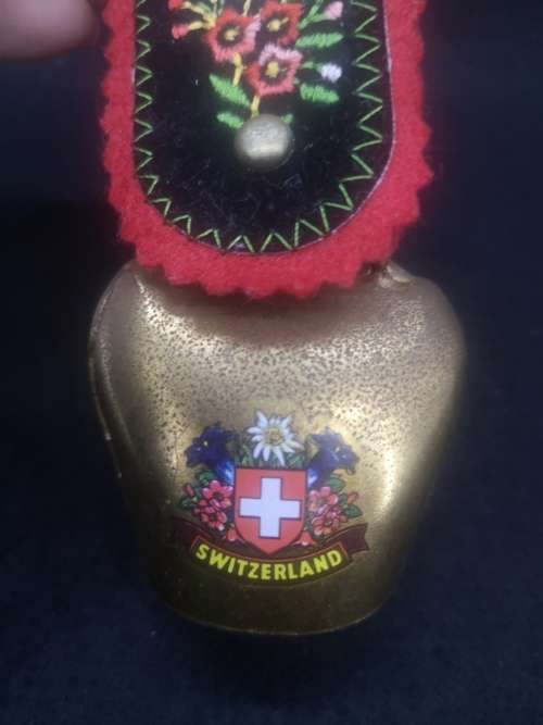 Small cow bell Switzerland embroidered