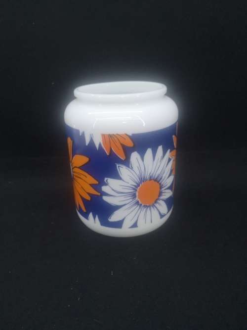 Vintage milk glass cannister - Italy