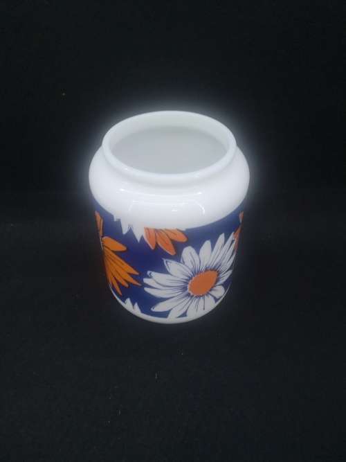 Vintage milk glass cannister - Italy
