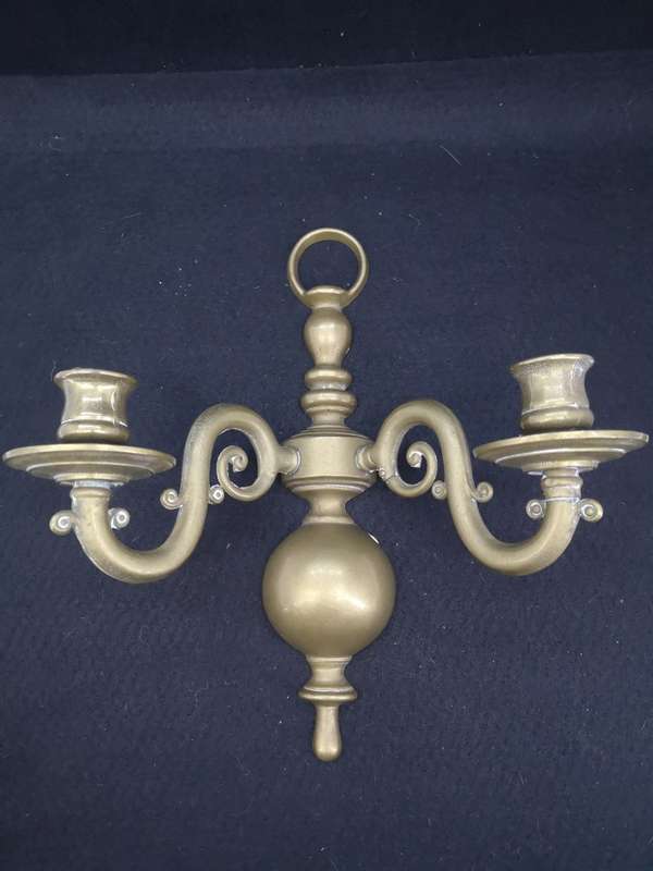 Heavy brass candle holders - set of two