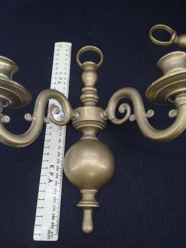 Heavy brass candle holders - set of two