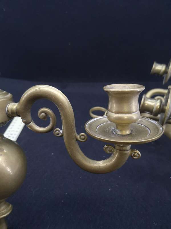 Heavy brass candle holders - set of two