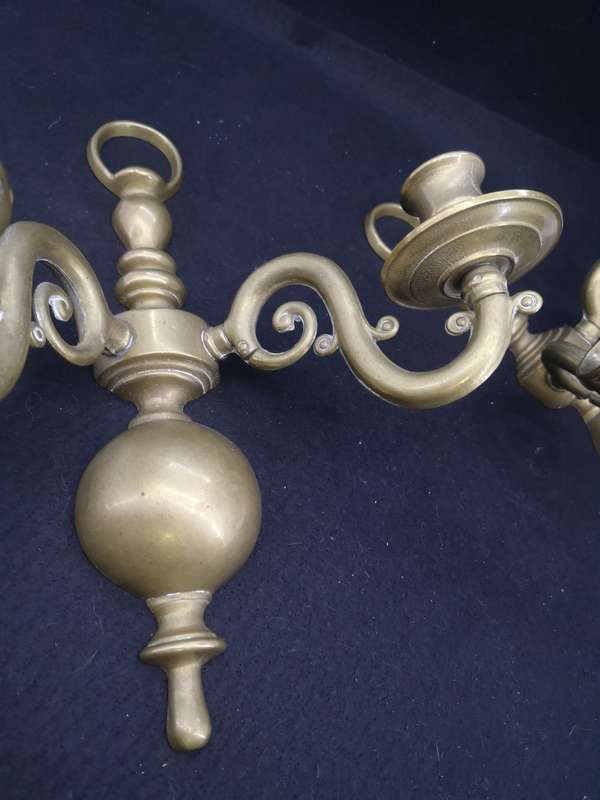 Heavy brass candle holders - set of two