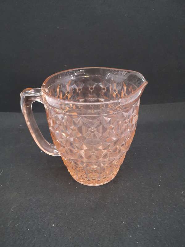 Pink depression glass water pitcher