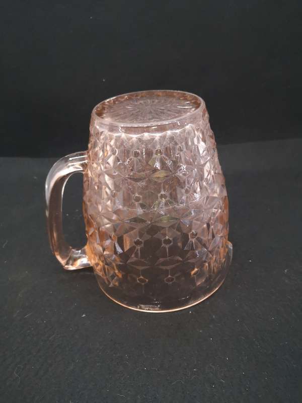 Pink depression glass water pitcher