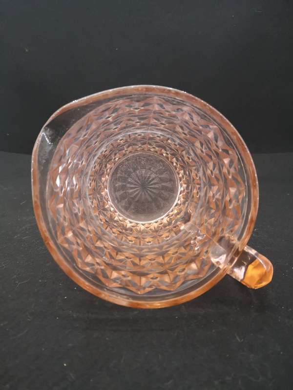 Pink depression glass water pitcher