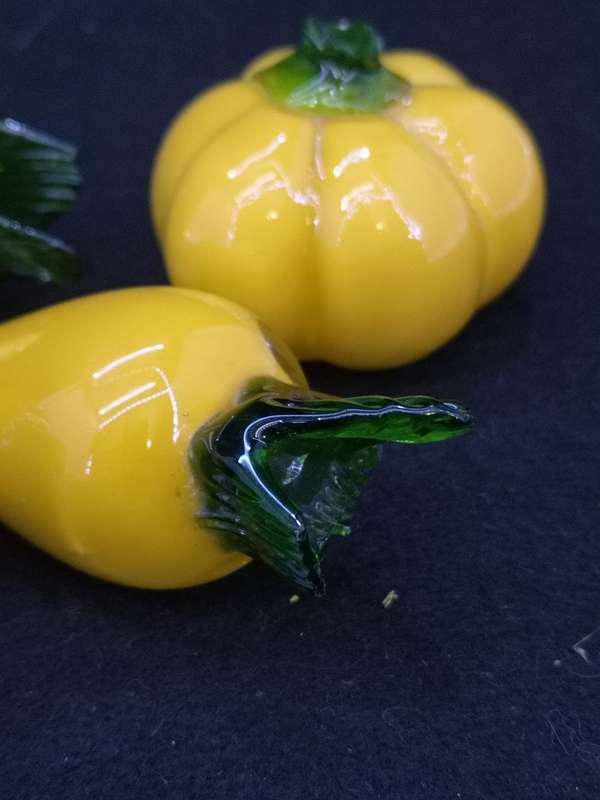 Art glass veg - all of these has some damage on the green stems