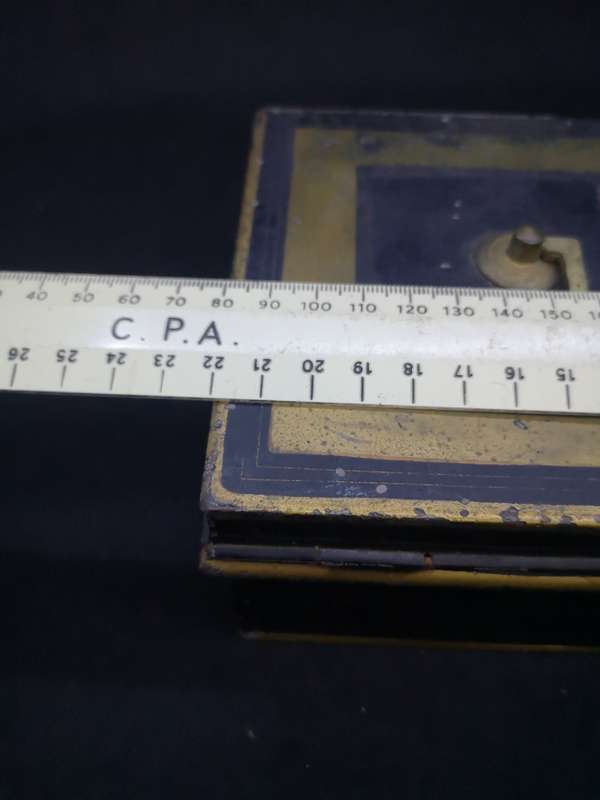 Vintage black cash box - no key - removable insert
