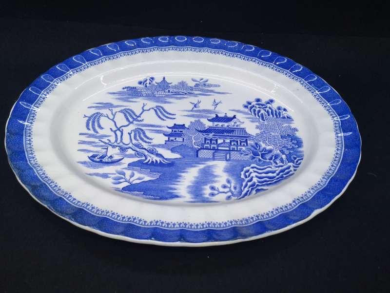 Antique Victorian Copeland Mandarin Pattern large oval serving platter