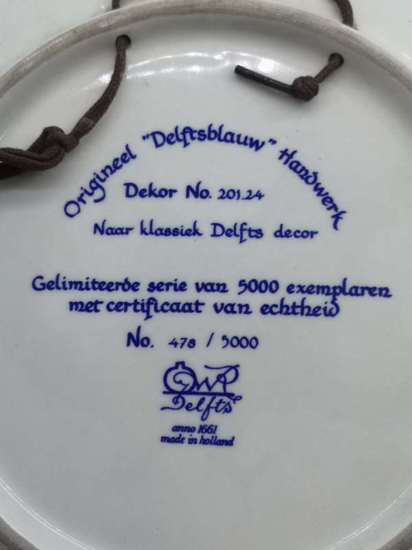 Origineel Delftsblauw handwerk Dekor no 201.24 no 478/5000