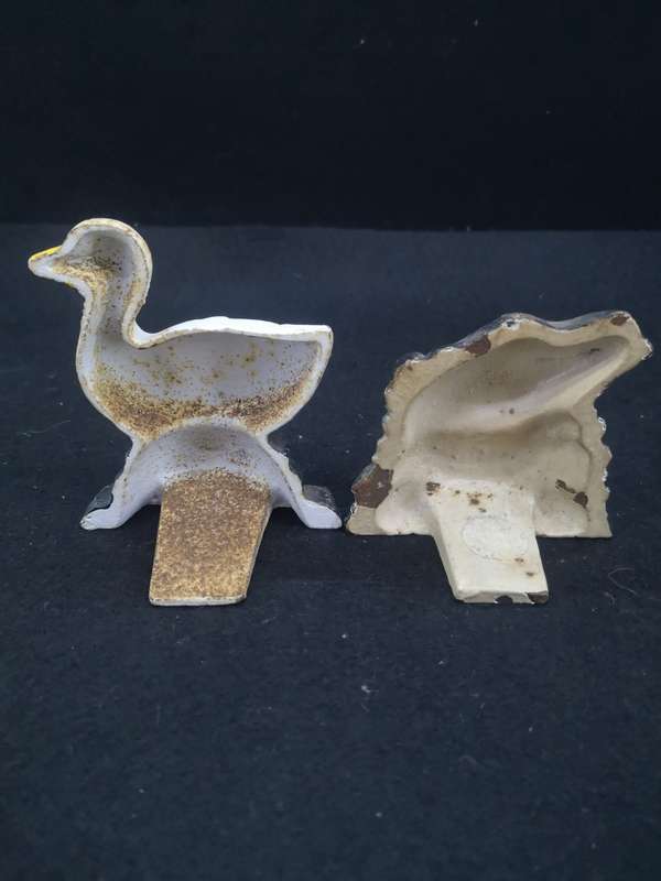 Cast iron door stops - frog and duck