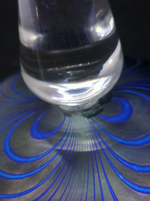 Adrian Sankey Art Glass Perfume Bottle w/ Clear Finial