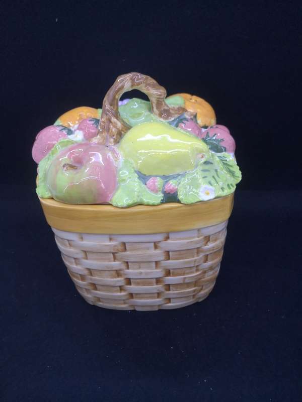 Handmade ceramic fruit cannister