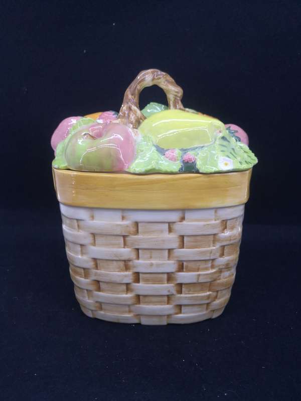 Handmade ceramic fruit cannister