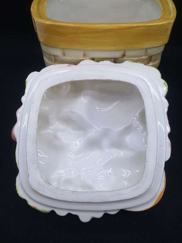 Handmade ceramic fruit cannister